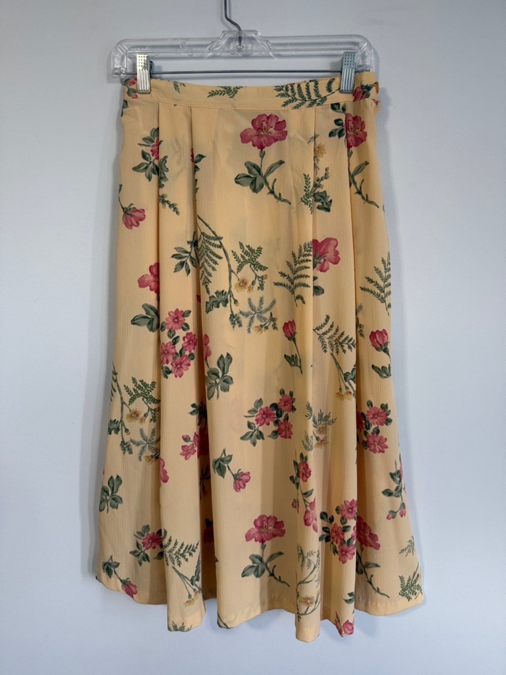 Alfred Dunner Yellow Floral Midi Skirt with Pink & Green Print SZ10 - Picture 13 of 13